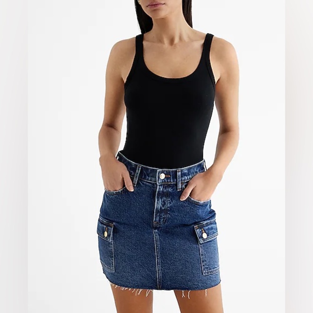NWT denim cargo miniskirt (sz 0)